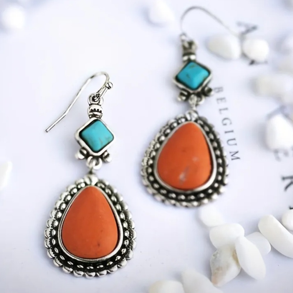 NEW 925 Sterling Silver Earrings, Teardrop Shaped Earrings, BOHO